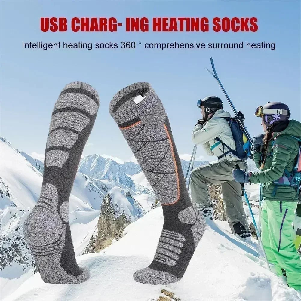 4400mAh Rechargeable Heated Socks for Men Women,Washable Electric Warming Sock