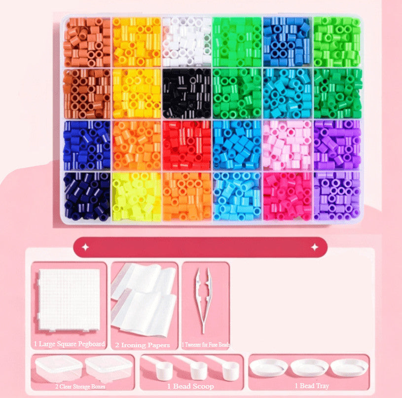 24/48/72 Colors Fuse Beads Kit 5mm Fusion Perler Beads for Crafts Handmade Kids
