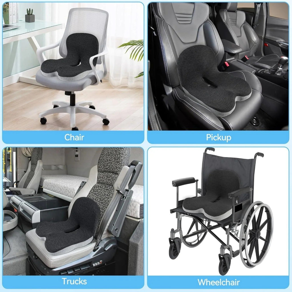 Memory Foam Car Seat Cushion Lumbar Support Pillow Office Chair Cushion UK Stock