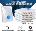 6 x STRONG VACUUM STORAGE SPACE SAVING BAGS VAC BAG SPACE SAVER VACCUM VACUM BAG
