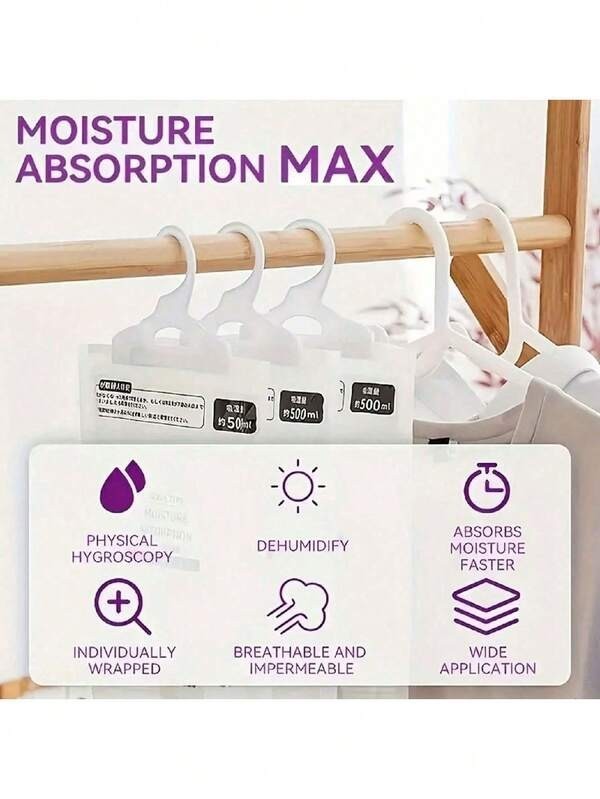 20 Hanging Wardrobe Dehumidifier Bags Damp Mould Moisture Mildew Condensation