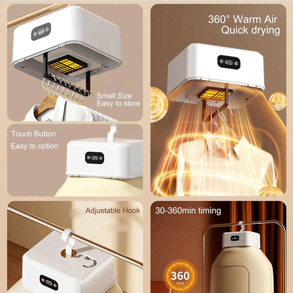 Portable Foldable Electric Clothes Dryer Air Drying Machine Home Travel Buddy