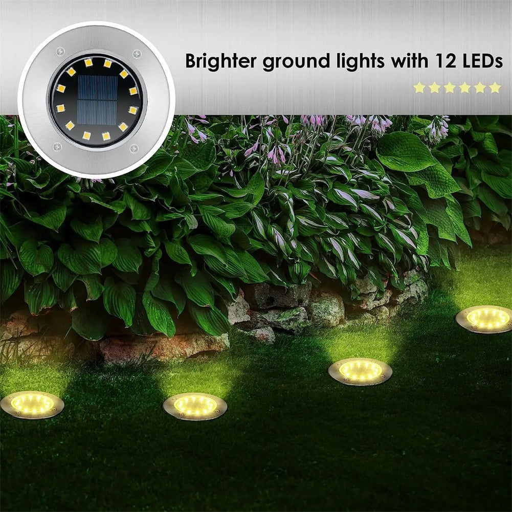 LED Solar Power Ground Lights Floor Decking Patio Outdoor Garden Lawn Path IP65