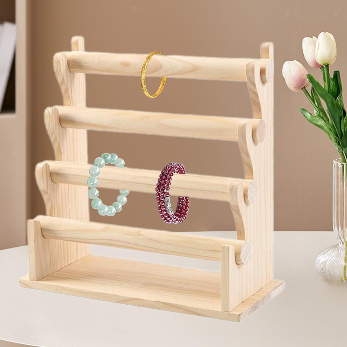 Hair Rope Display Organizer Bracelet Stand Wooden Bracelet Holder Bangles