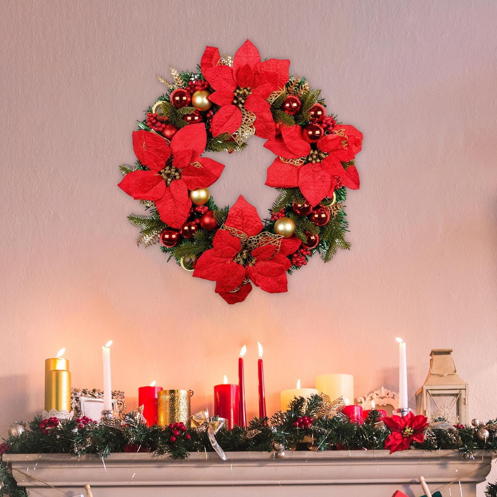 Christmas Wreath Christmas Decoration Hanging Larege Artificial Winter Holiday