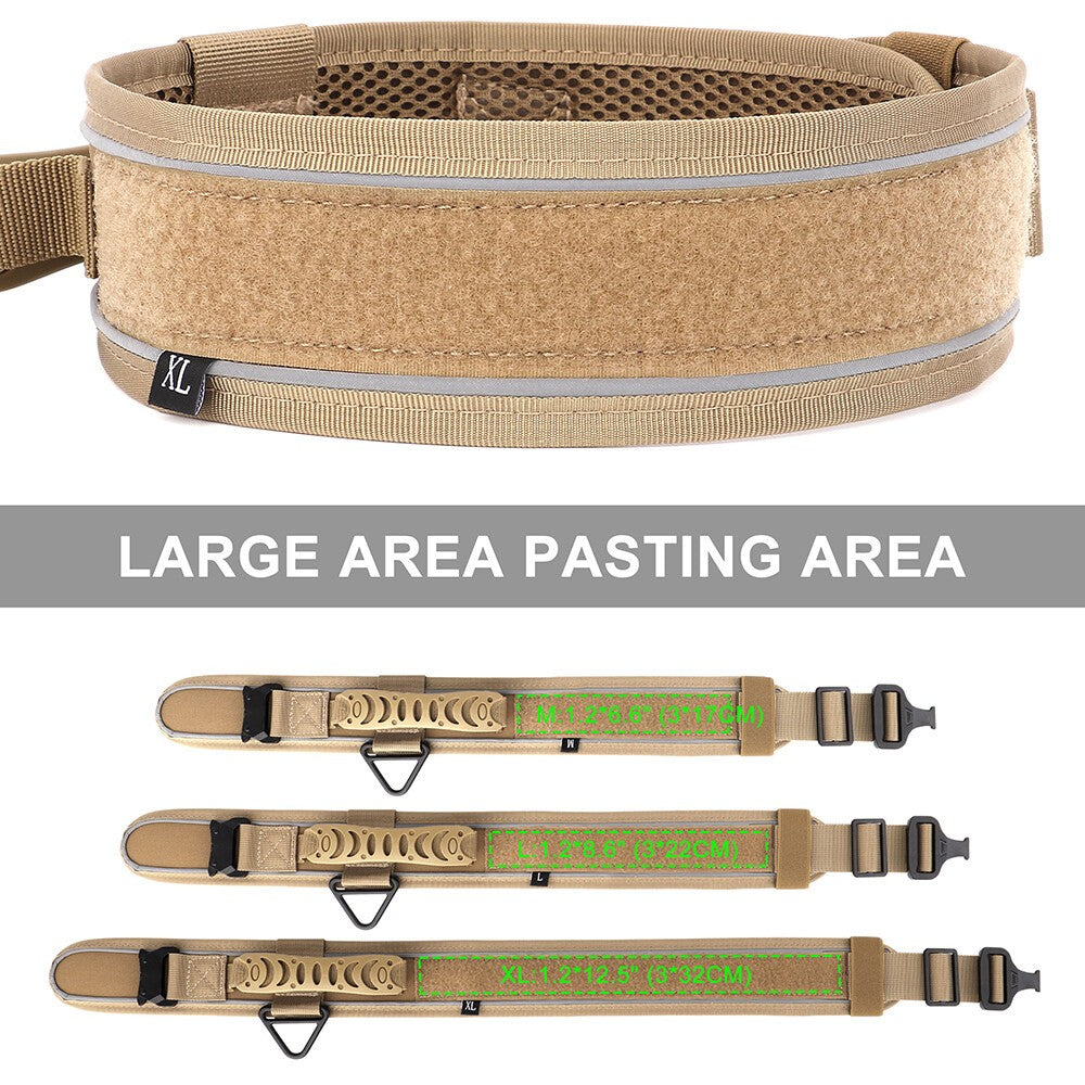 Durable Dog Collar with Handle Mesh Padded 6.5cm Wide Reflective