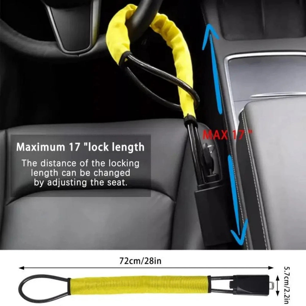 Seat Belt Lock Steering Wheel Lock Car Security Anti-Theft Device Accessory Keys