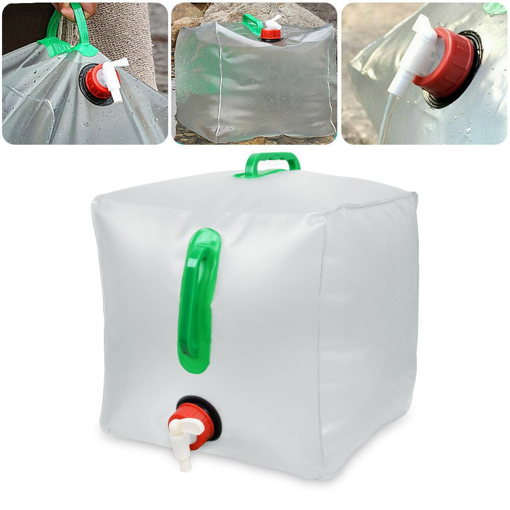 20L Water Carrier Container Foldable Collapsible with Tap Camping Bottle Bag UK