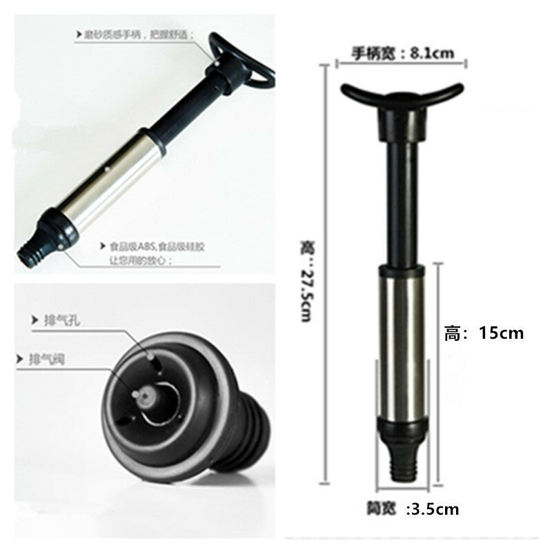 Vacu Vin Wine Saver Pump 4 Stainless Steel Vacuum Bottle Stoppers Wine Preserver