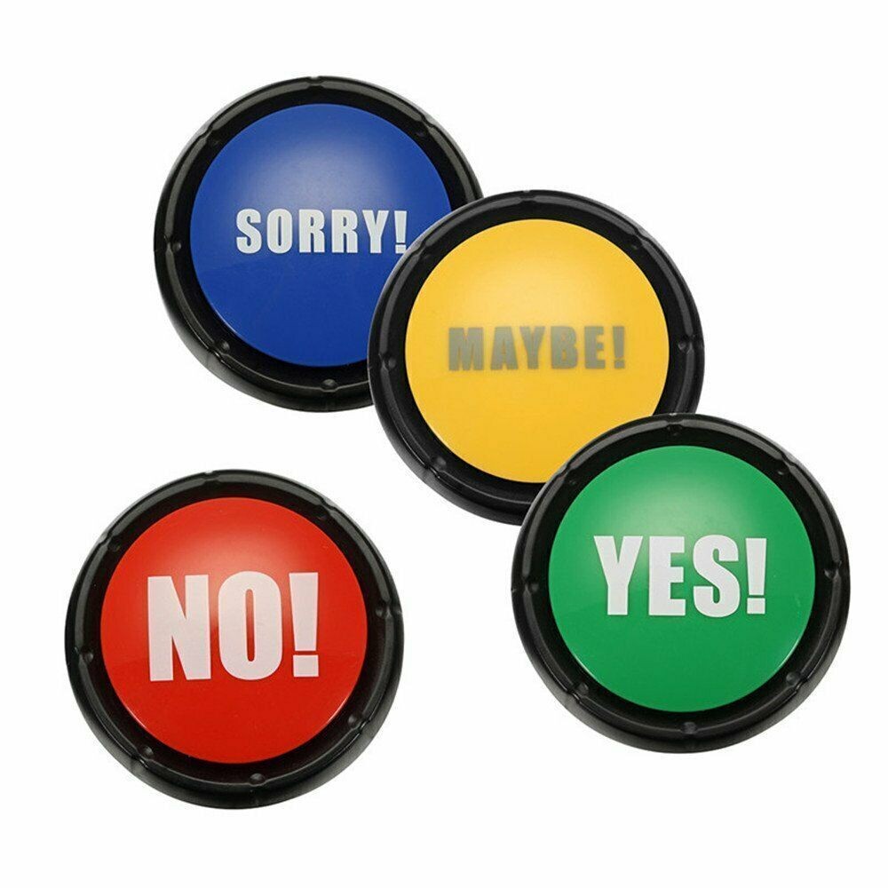 YES NO MAYBE SORRY Sound Button Sets Game Party Tools Holiday Supplies.*