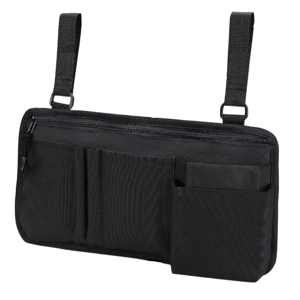 Wheelchair Armrest Side Storage Bag Cup Holder Multi Pocket Organiser Accessory