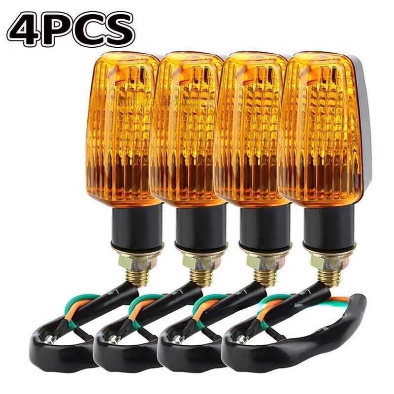 4x Universal Motorcycle Motorbike Turn Signal Indicators Light Lamp Amber UK