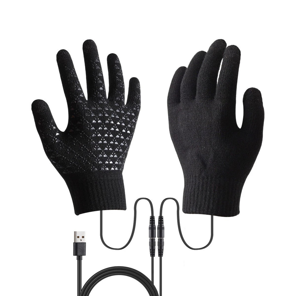Electric Heated Gloves Rechargeable Battery Hand Warm Windproof Thermal Winter
