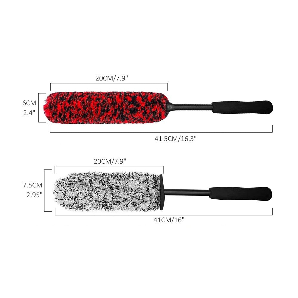 4x Microfiber Wheel Cleaner Brush Bendable Tire Brush Wheel Cleaning Tool Kit