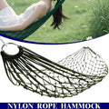 Outdoor Camping Swing Hammock 10-Strand Nylon Rope Portable Sleeping Net Bed