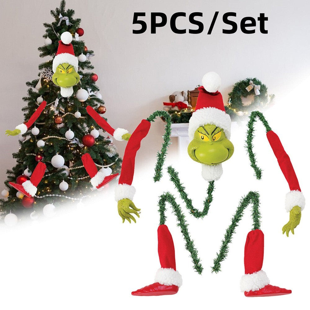Grinch Arm Leg Head Ornaments Holder Christmas Tree Decorations Xmas Party Gift