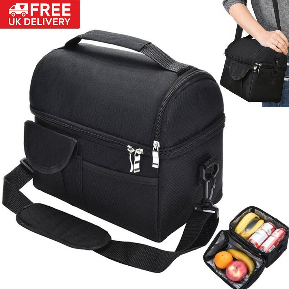 Large Insulated Lunch Bag Adult Kids Men Thermal Cool Hot Food Storage Tote Box