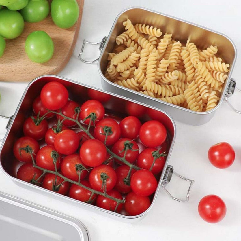 304 Stainless Steel Bento Box with Dividers Metal Lunch Food Storage Container