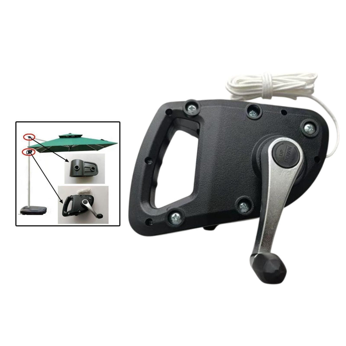 Patio Umbrella Crank Handle Parasol Hand Crank Heavy Duty Attachment Spare Parts
