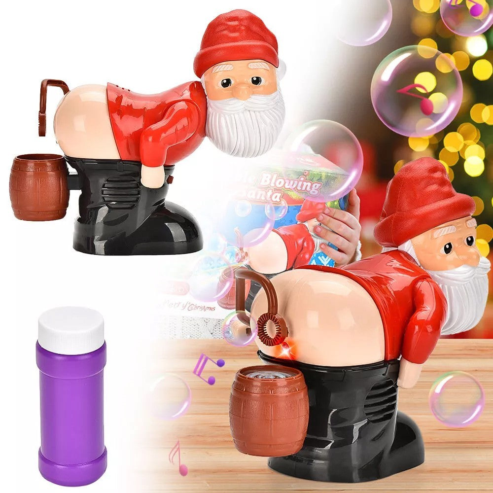 Santa Automatic Bubble Machine  Electric Christmas Funny Fart Bubble Toy For-Kid