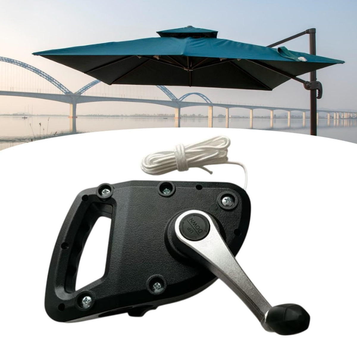 Patio Umbrella Crank Handle Parasol Hand Crank Heavy Duty Attachment Spare Parts