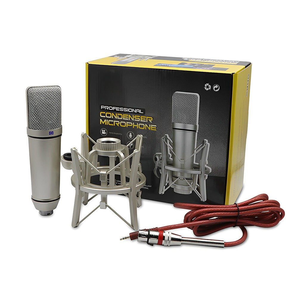U87 Studio Condenser Microphone with Shock Mount Singing Recording Cardioid Mic