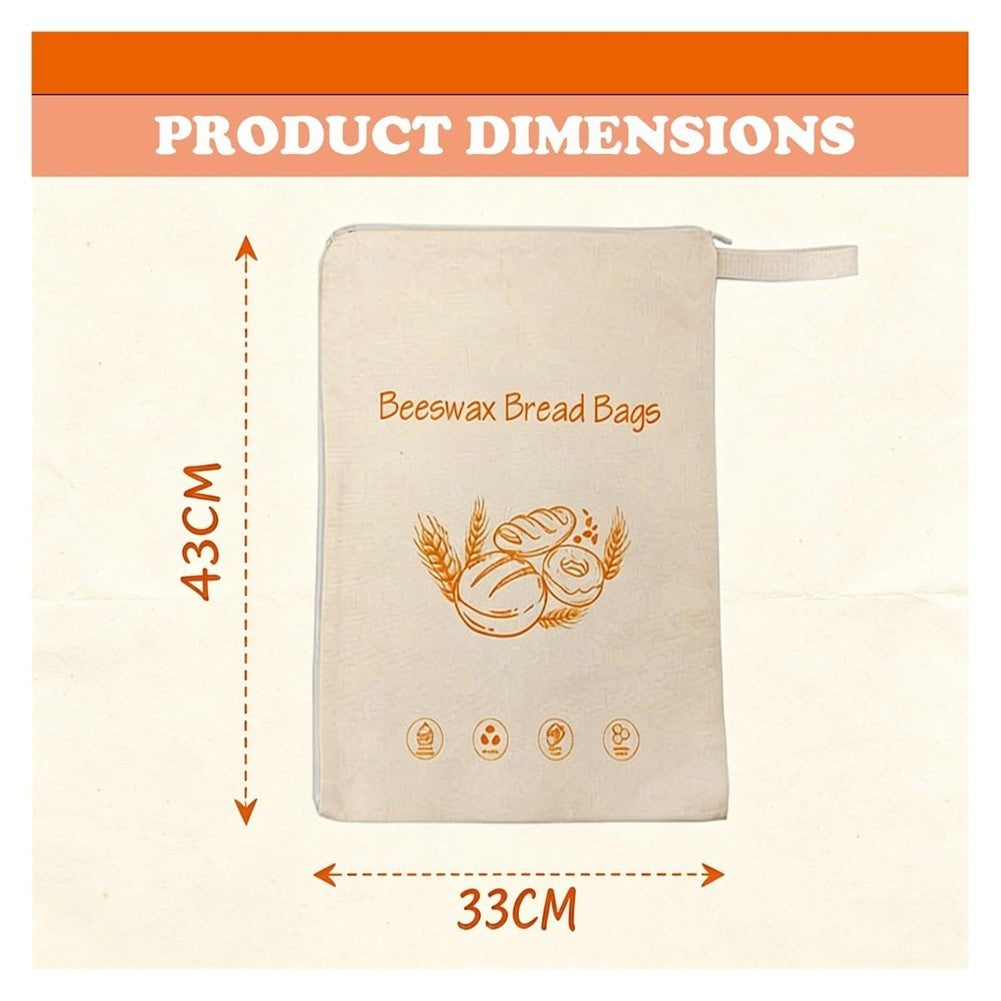 Beeswax Bread Bags, Bag & Freezer  Keeper for Freshness, Eco-Friendly Bread2690