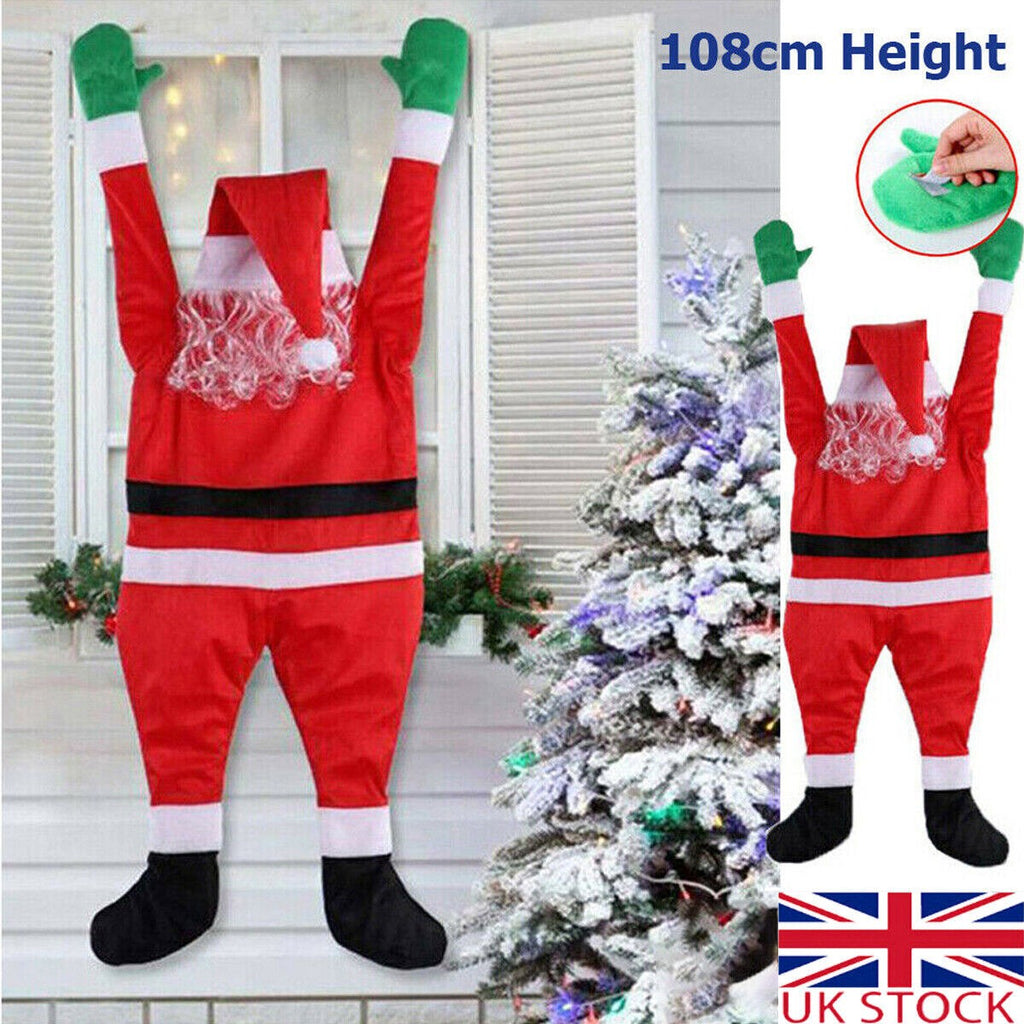 Claus Xmas 42" Props Climbing Christmas Hanging Window Decoration Santa Outdoor