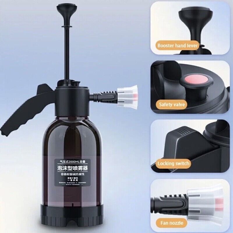 2L Car Wash Foam Sprayer Hand Held Pump Wash Spray Bottle Snow Foam Detailing