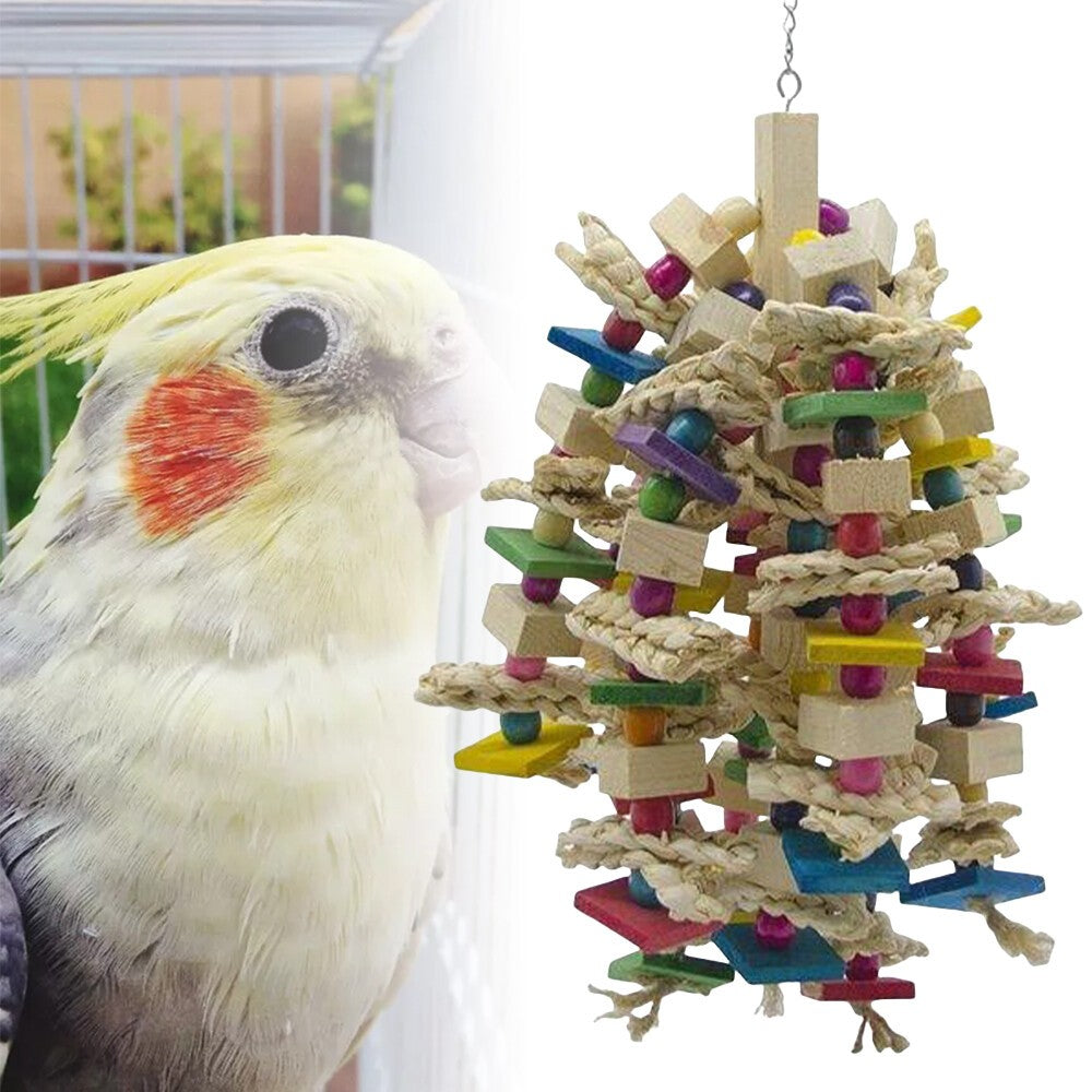 Chewing Biting Toys for Large Parrots – Bird Cage Accessories for Grey Macaws
