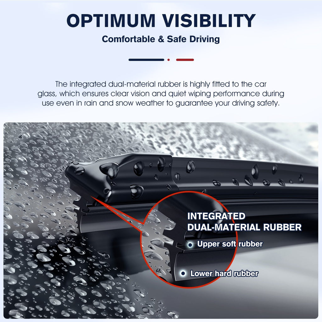 3Pcs Front Rear Windscreen Wiper Blades for Nissan Qashqai 2014-2021 New