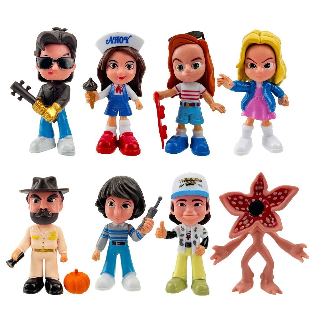 8pcs Stranger Things PVC Figure with Base Fans Kids Collect Action Figures Gift