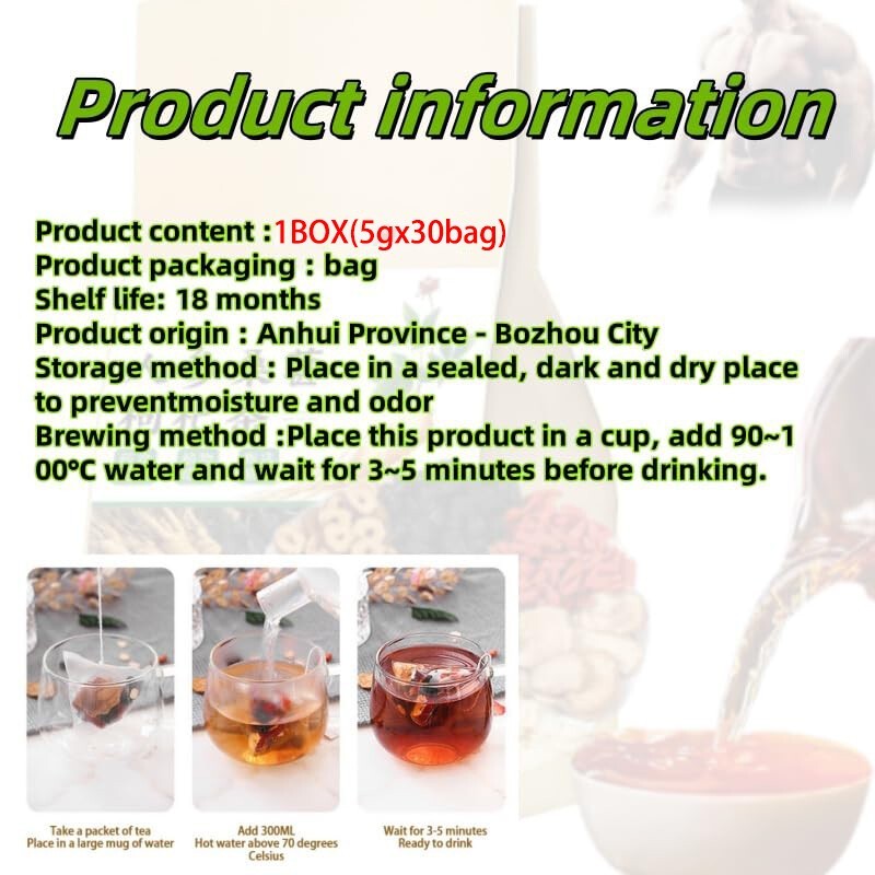 Ginseng Five Treasure Tea Kidney Tea Liver Tea Red Date Wolfberry Tea Health 30p