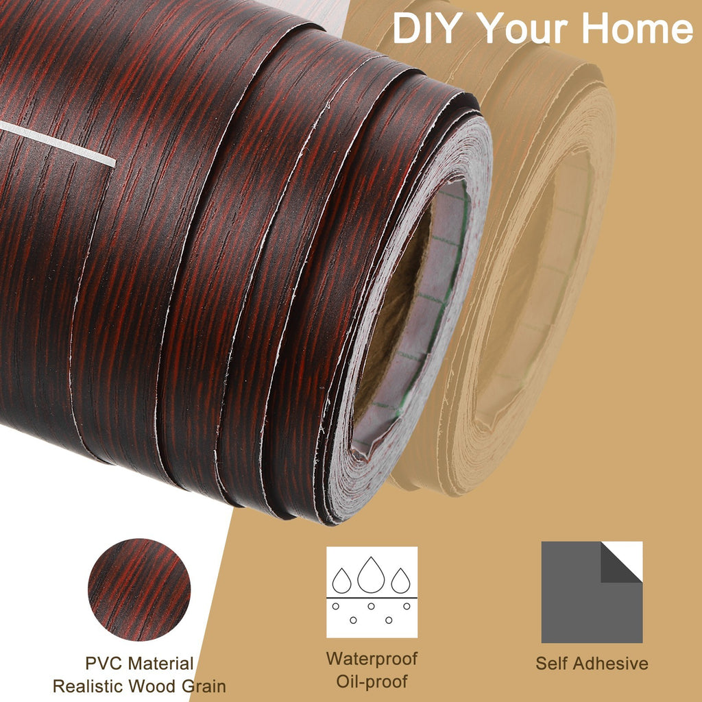 Wood Grain Tape 4" x 33Ft Self Adhesive Wood Grain Repair Patch Rose Wood