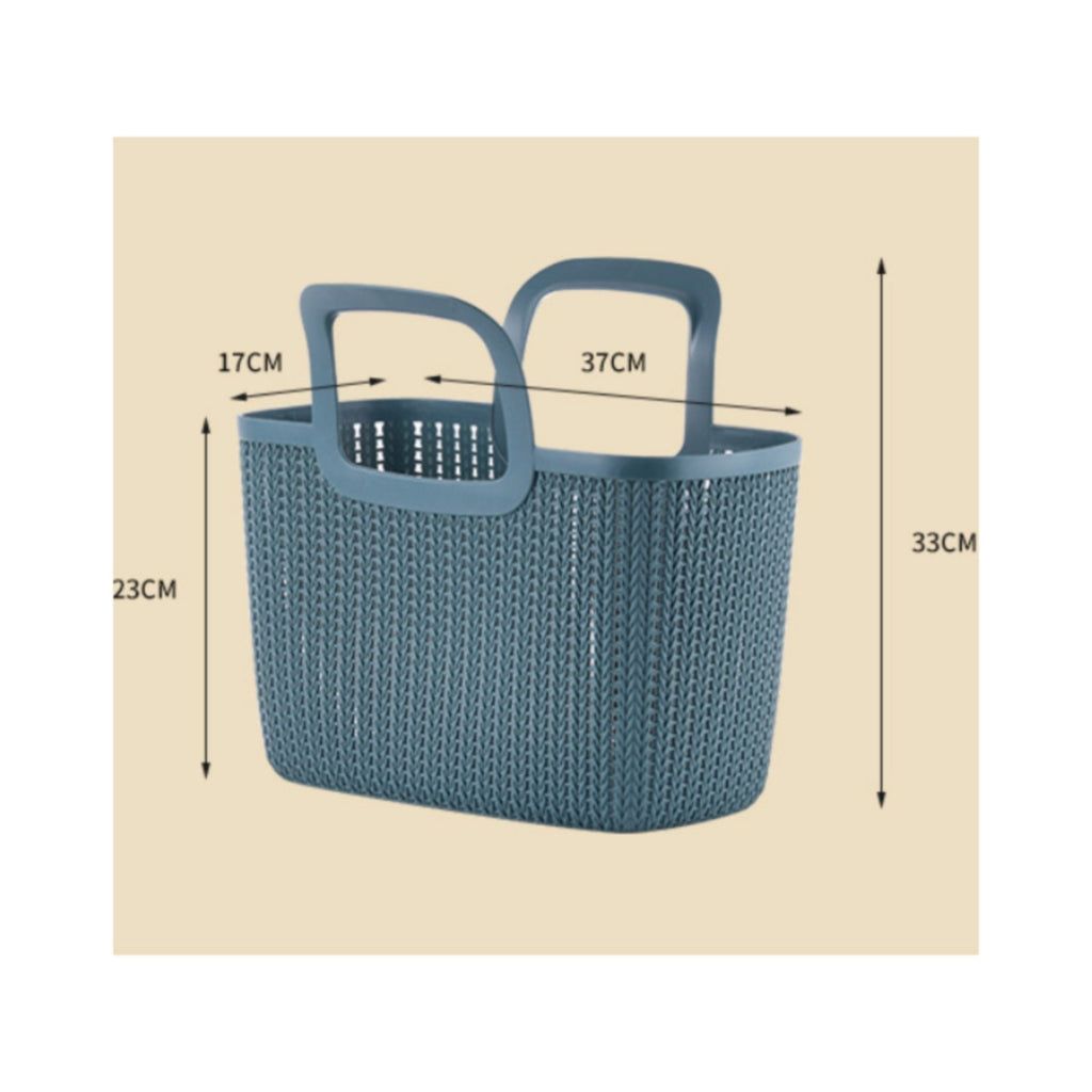 Rectangular Woven Basket Ventilated Plastic Hand Basket Deep