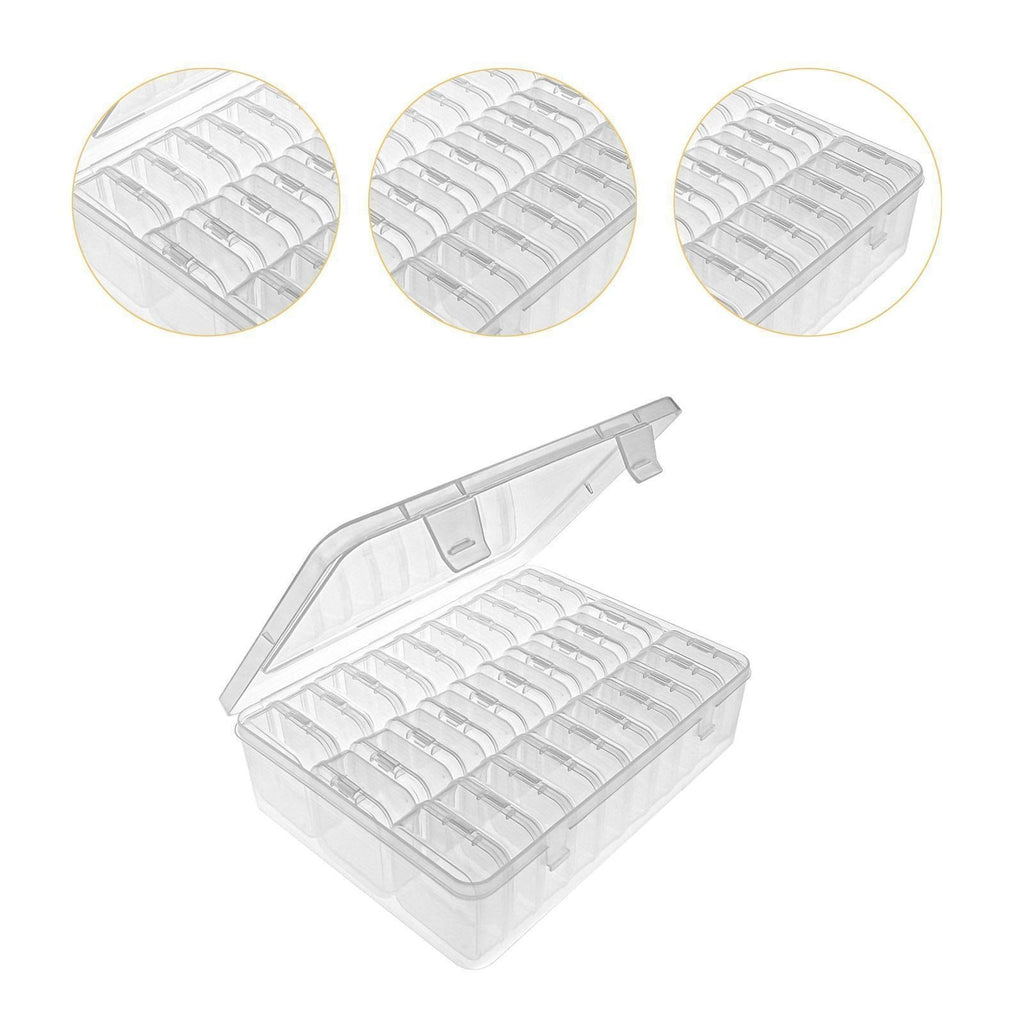 Clear Plastic Organizer Case 30 Compartments Jewelry Storage Box for Earrings UK