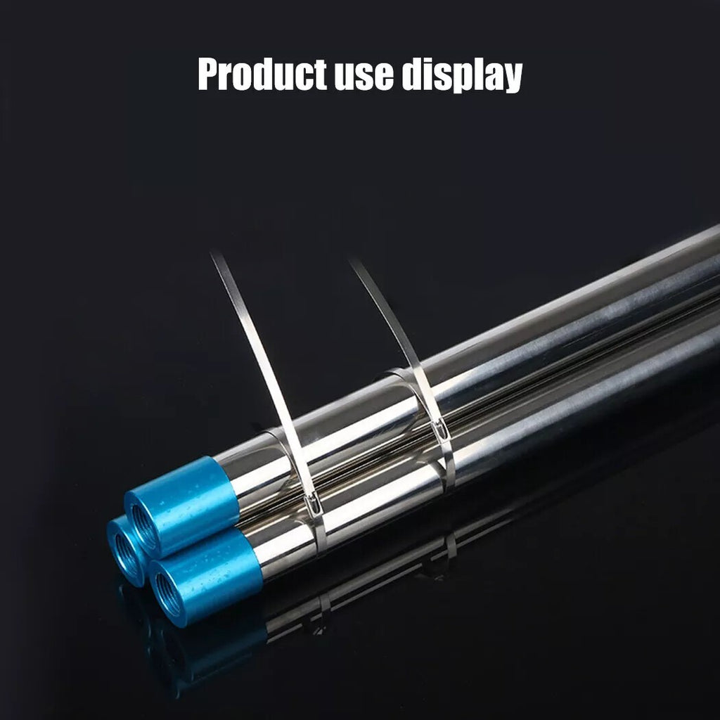 100PCS Stainless Steel Metal Cable Zip Ties Self-locking Cable Tie Heavy Duty UK