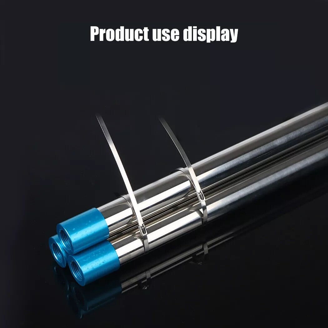 100PCS Stainless Steel Metal Cable Zip Ties Self-locking Cable Tie Heavy Duty UK
