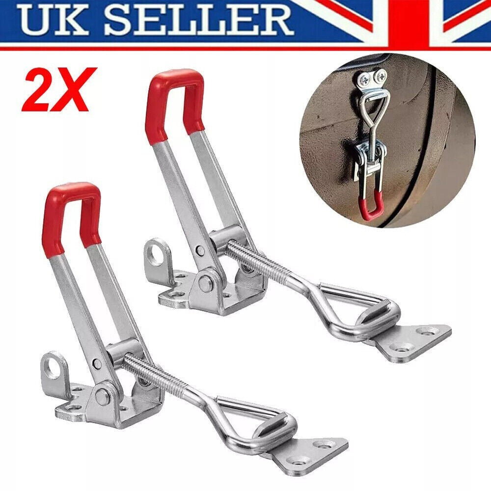 2x Over Centre Fastener Latch Door Catch SMALL Lockable Truck Trailer Body Clamp