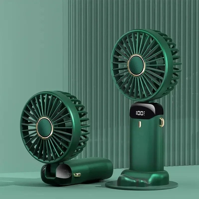 5-Speed Mini Handheld Fan Portable Fold Desk Cooler Cooling USB Rechargeable