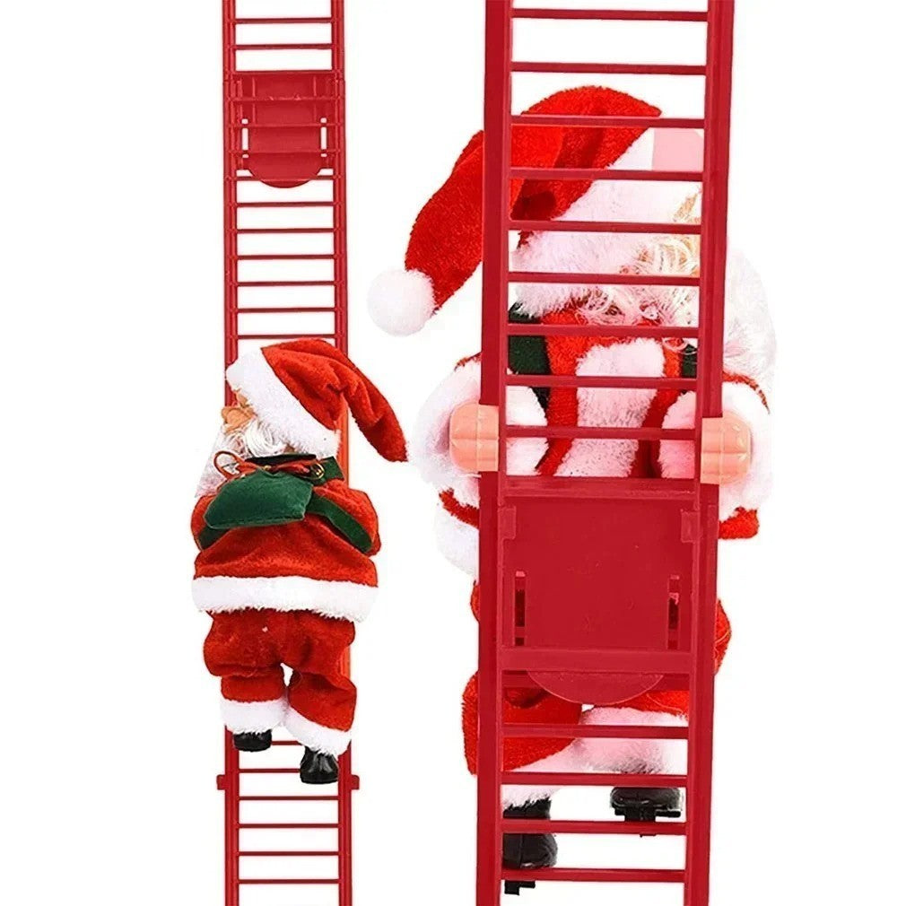 🎄 Electric Climbing Ladder Santa Claus with Music – Animated Christmas Ornament