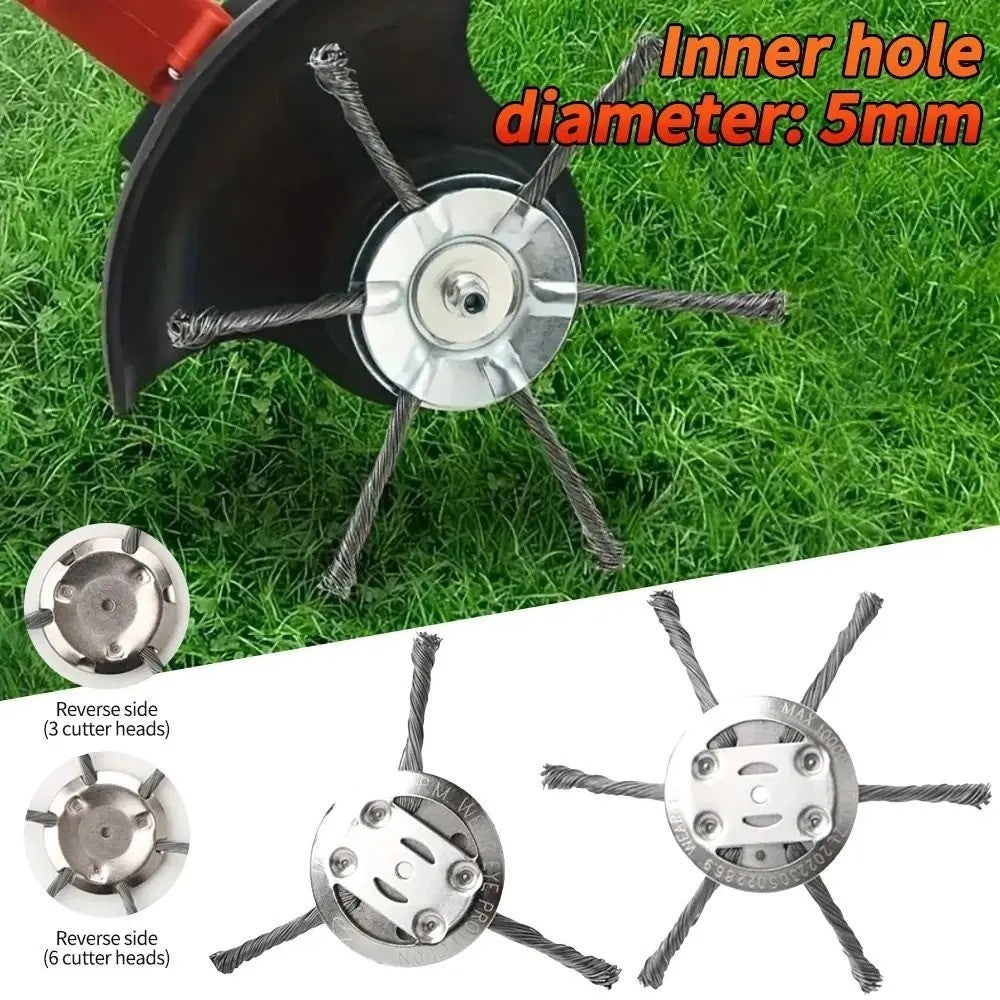 6" Grass Strimmer Head Trimmer Brush Steel Wire Wheel Garden Weed trimmer UK