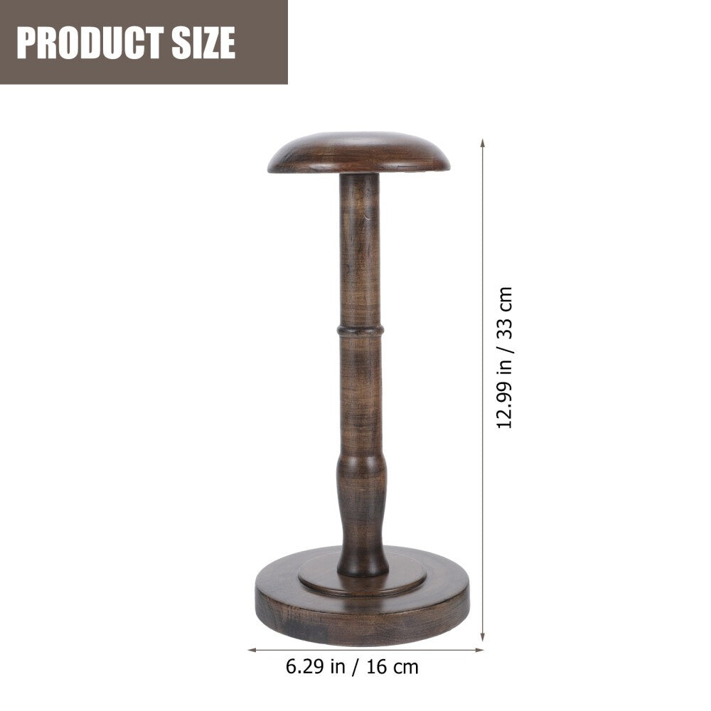 Wooden Hat Display Stand Coffee Color Hat Rack Stand Cap Organizer Hat Holder