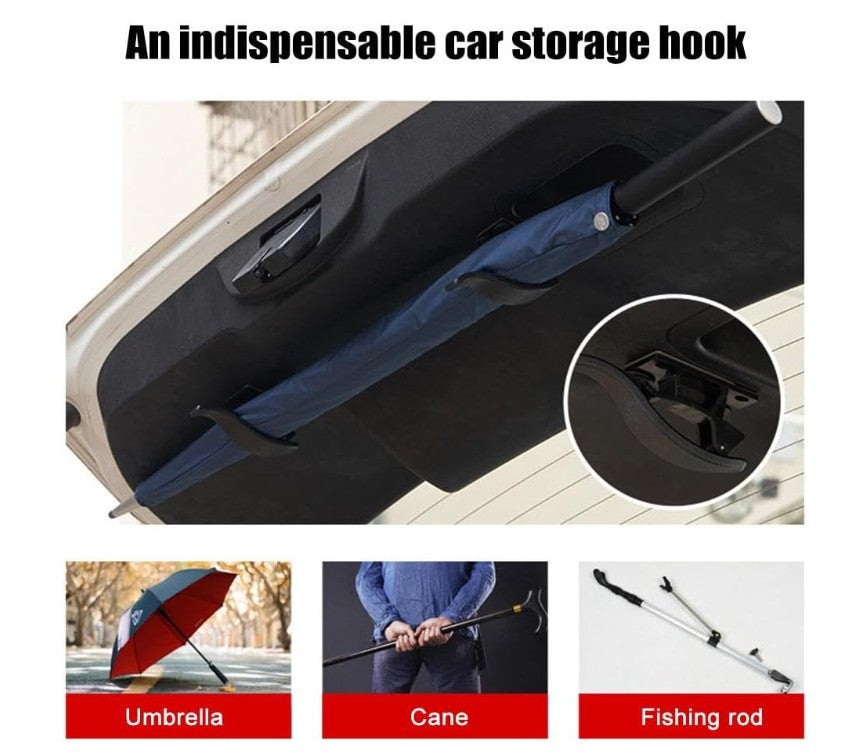 2 Pcs Car Umbrella Holder, Multifunctional Car Boot Organiser Storage Hooks