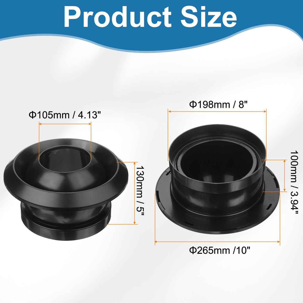 8 Inch Round Air Vent Covers, Ceiling Ball Jet Nozzle Air Diffuser, Black.*