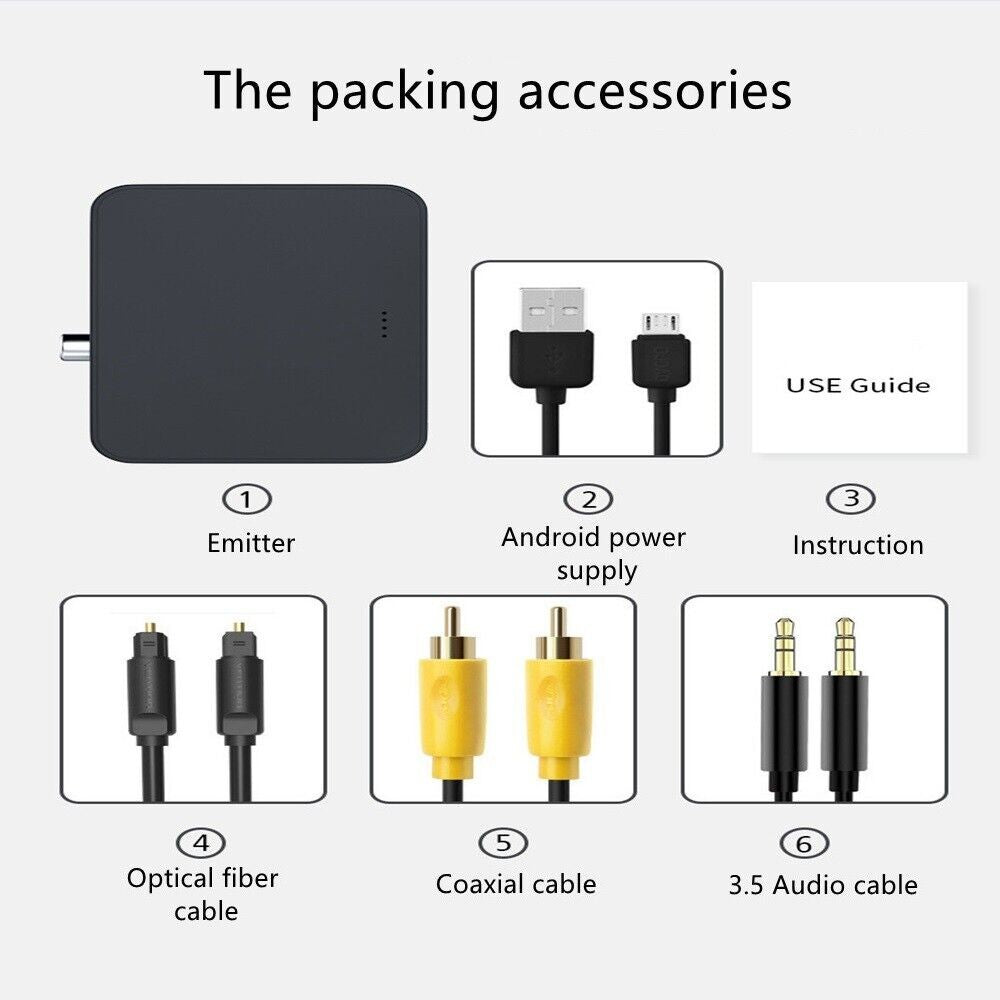HD Transmitter Audio Optical Adapter 3.5MM Bluetooth 5.0 for TV Radio