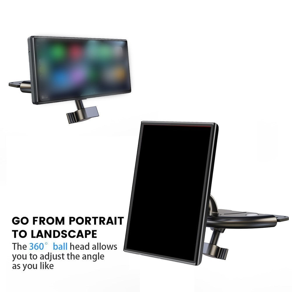 Secure CD Slot Car Mount for CarPlay with Adjustable Viewing Angles Black