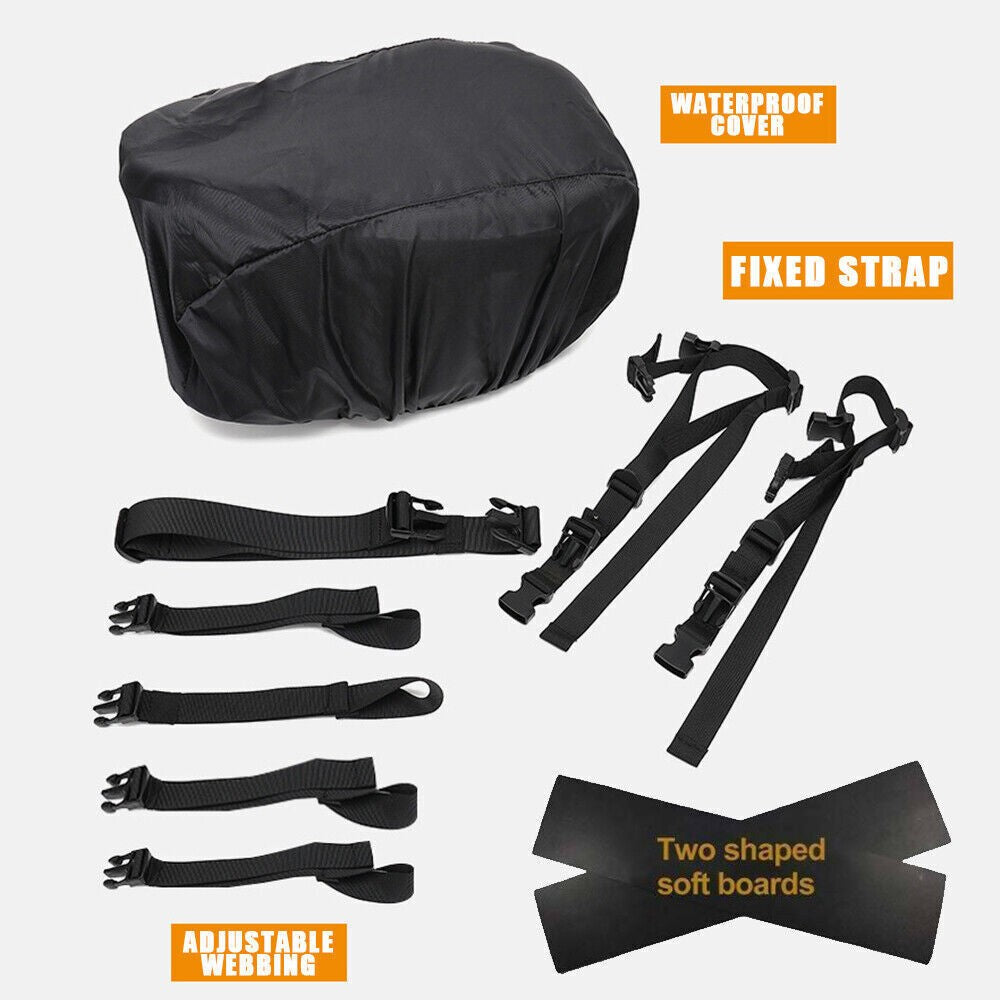 Pair Motorcycle Pannier Side Saddle Bags Luggage Bag w/ Rain Cover Waterproof