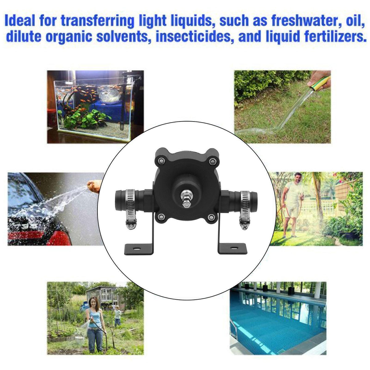 Portable Electric Powered Drill Pump Oil Fluid Water Transfer Self Priming Pumps