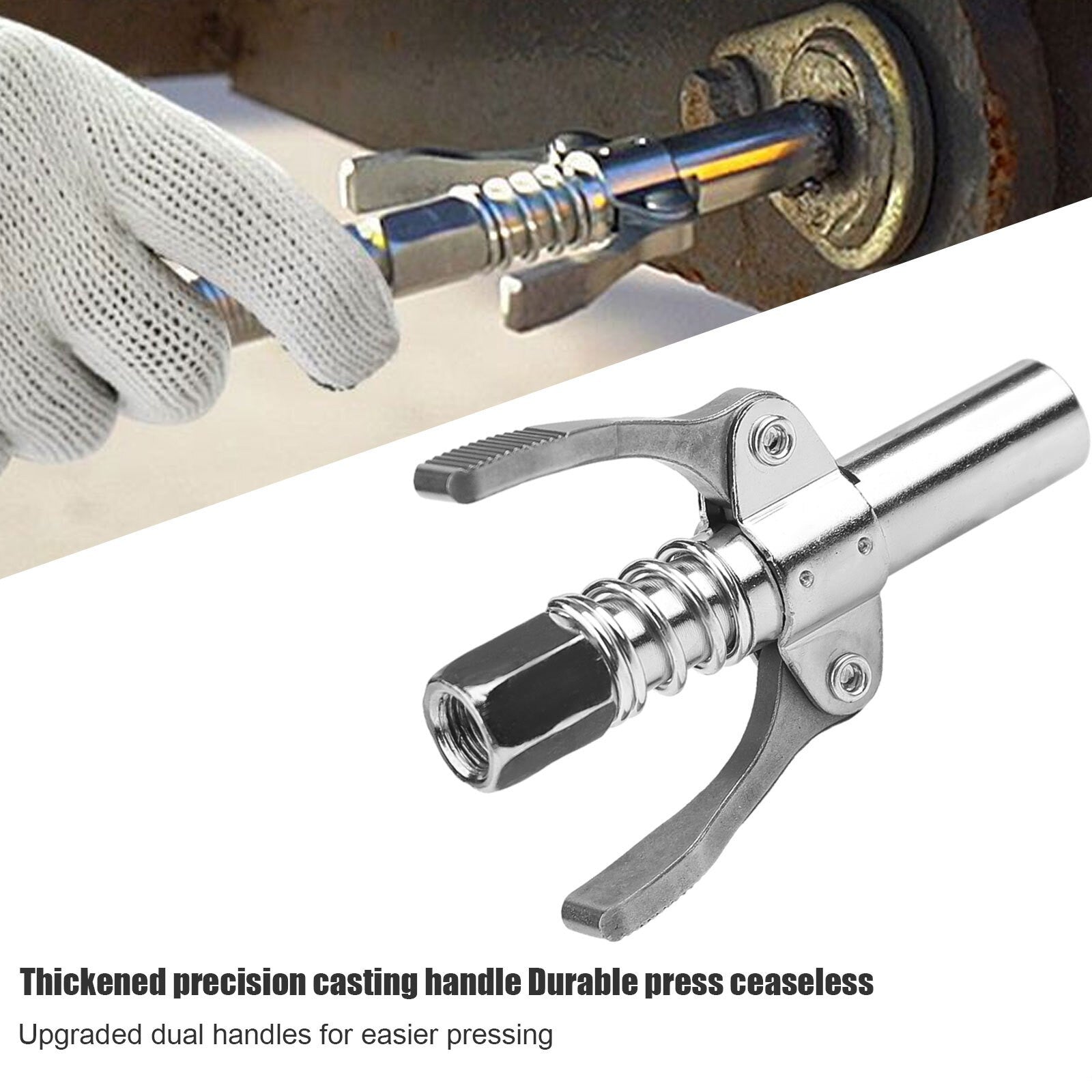10000PSI Professional Grease Gun Coupler Quick Release Lock Oil Injection Nozzle